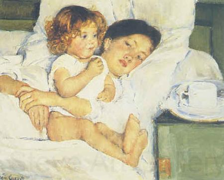 Mary Cassatt Breakfast in Bed Norge oil painting art